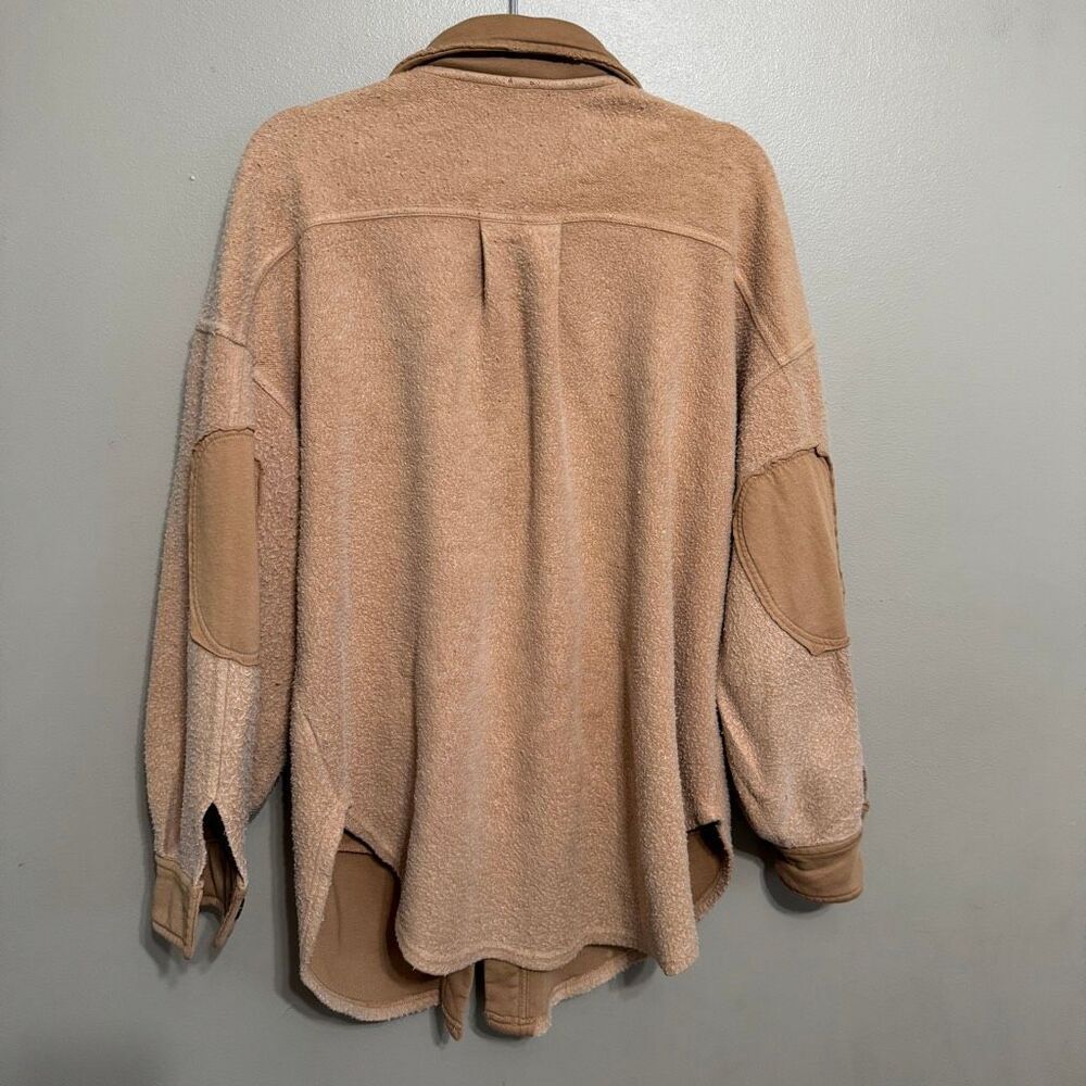Free People Ruby Jacket, tan oversized fleece shacket size small - Picture 3 of 8